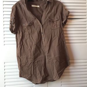 Old navy brown half button shirt